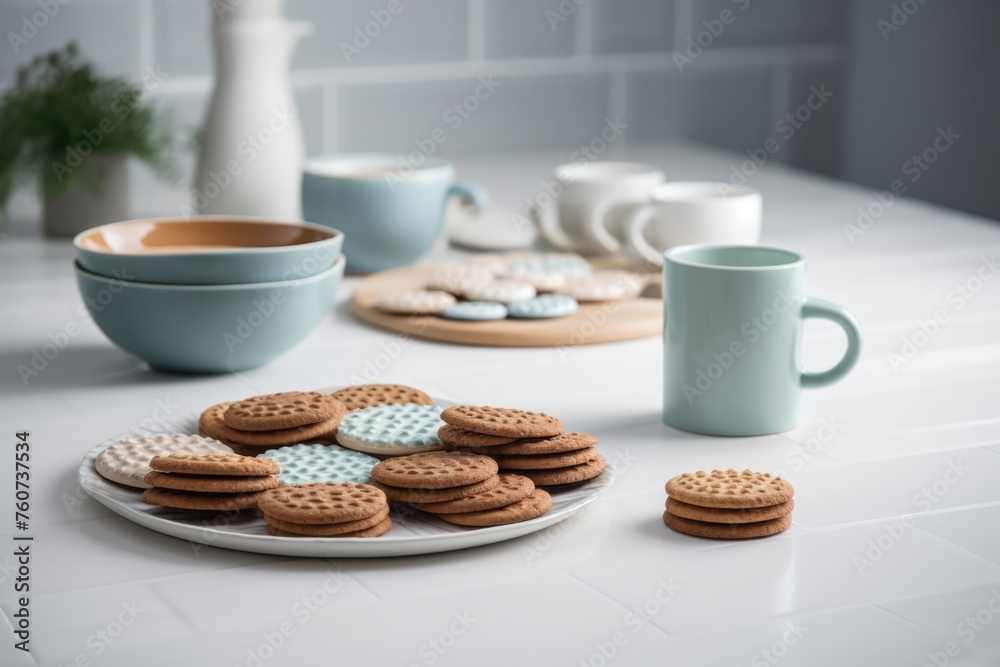 Coffee and cookies on white background Coffee and cookies on white background
