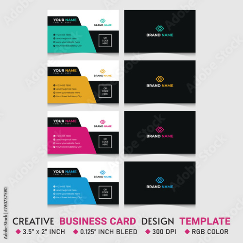 Minimalist Corporate Unique and Creative Vector EPS Business Card Template Design, Brand Identity, Corporate Identity, Company Identity, qr code design, Business Identity - Business Card 11