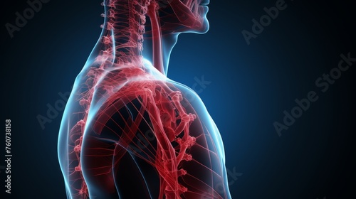 3D Illustration of shoulder painful