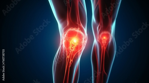 3D Render of a jogger's painful knee
