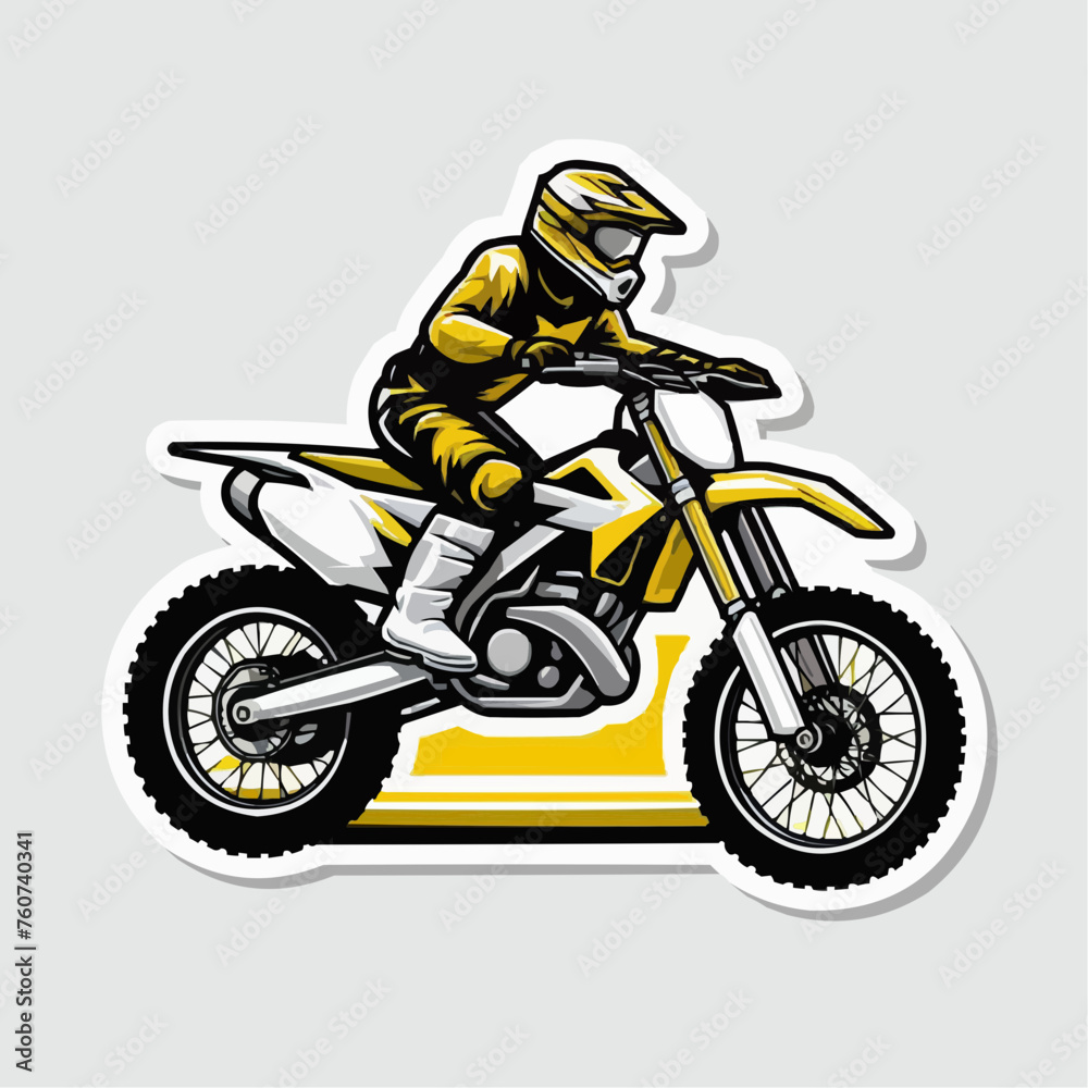 Dirt bike sticker on a white background Dirt bike sticker on a white background