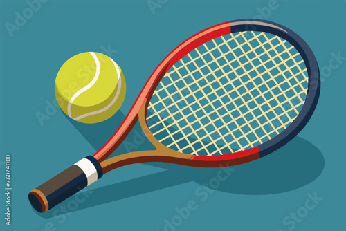 tennis racket and ball  vector illustration  © Chayon Sarker