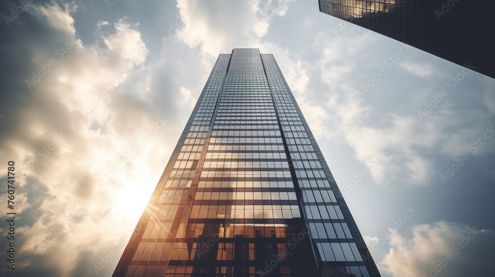 Fototapeta premium A vertical photo of a skyscraper, 