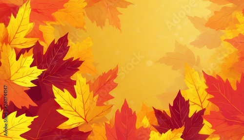 autumn background with yellow and red leafs autumnal background good for advertising or banners generative