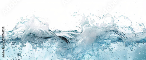 Water, blue water surface with wave isolated on a white background. Sea water surface cut out