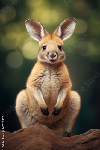 A minimalistic cute kangaroo with a funny expression AI generated illustration