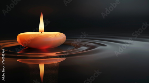 A stunning wax lamp floats against a black backdrop.