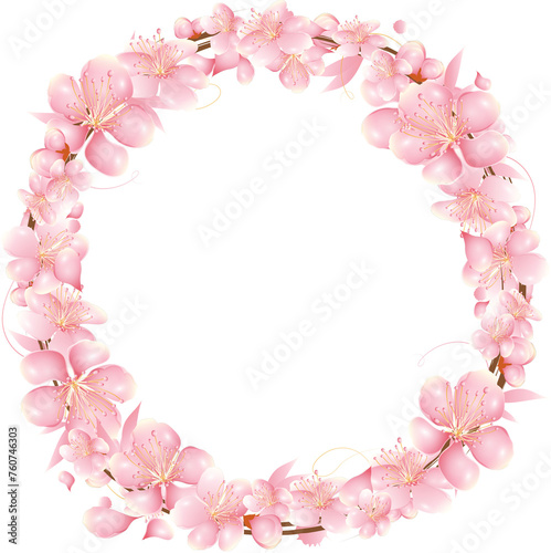 rosa Blüten Kranz für frühlingshafte Dekoration.Ein wunderschönes Gestaltungselement für Frühlingsgrüße & liebe Botschaften