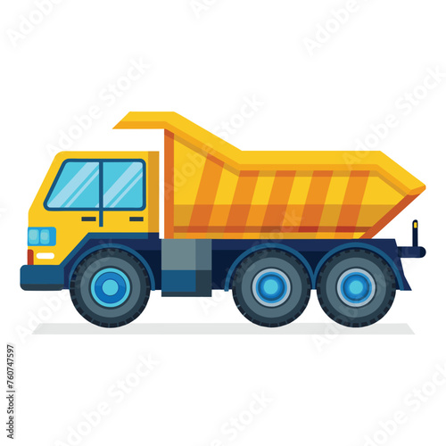 Dumper truck vehicle Road Transport flat vector illustration