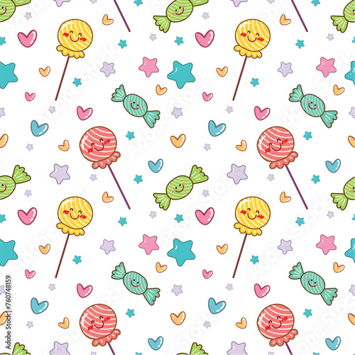 seamless background with lollipops