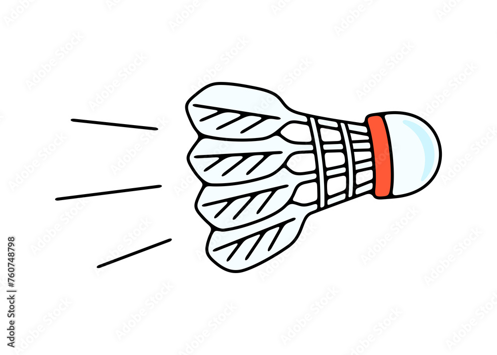 Badminton, shuttlecock flies in the air, games and sport. Active recreation, nature, leisure, playing, racquet and racket, illustration Badminton, shuttlecock flies in the air, games and sport. Active recreation, nature, leisure, playing, racquet and racket, illustration