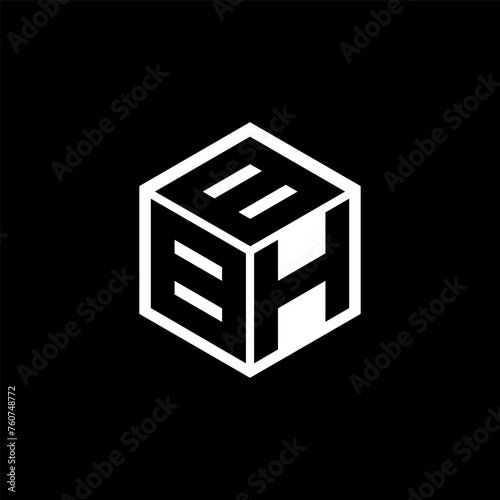 BHB letter logo design in illustration. Vector logo, calligraphy designs for logo, Poster, Invitation, etc. photo