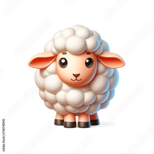 Cute sheep 3D animal.