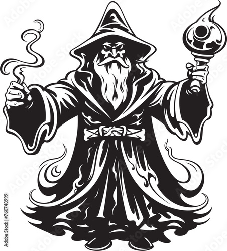 Greeds Enchantment Iconic Mercenary Emblem Sorcerous Wealth Avarice Vector Design