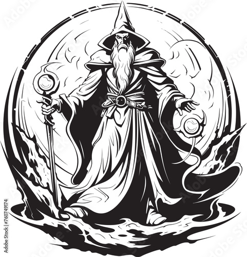 Sorcerous Fortune Adamantine Avarice Icon Adamantine Sorcery Emblematic Vector Design