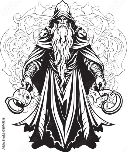Sorcerous Enchanter Avarice Vector Design Adamantine Abundance Emblematic Sorcerer Icon
