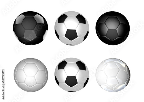 Balones de fútbol en blanco y negro.