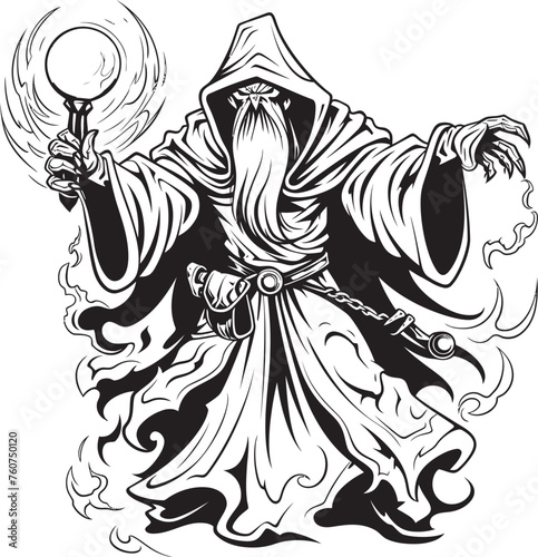 Sorcerers Plunder Vector Logo of Avarice Adamantine Sorcery Iconic Emblem of Greed