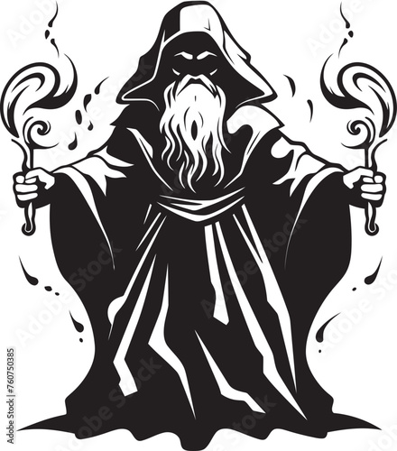 Avarice Alchemy Vector Design of Mercenary Greeds Enchanter Iconic Sorcerer Emblem