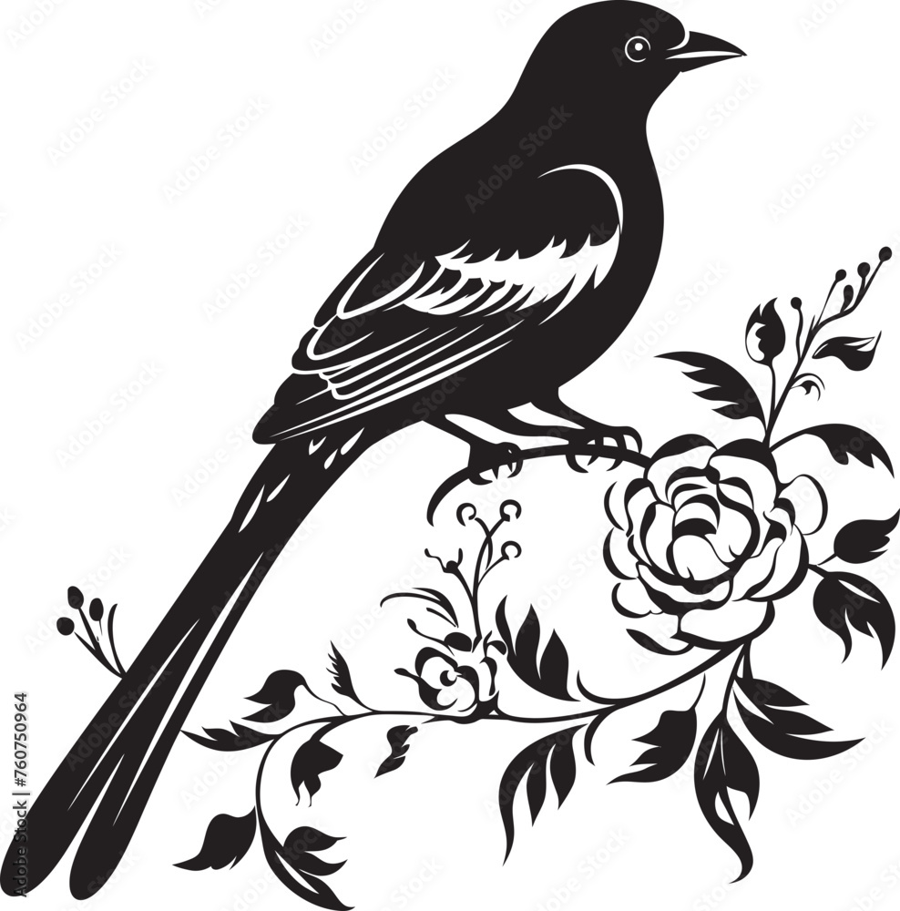 Naklejka premium Petal Plumage Vector Floral Pigeon Design Icon Serene Soaring Aesthetic Pigeon Emblem Design