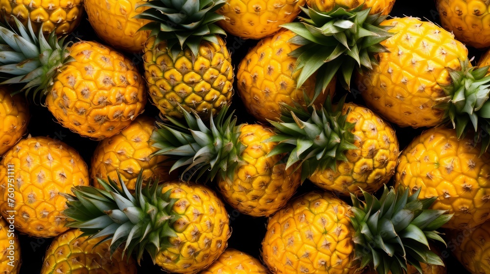 Fresh assorted Pineapple background 
