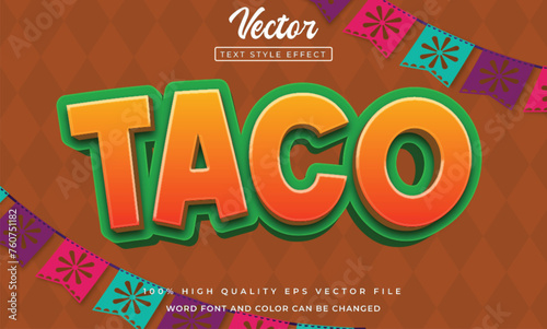 editable text taco 3d text style