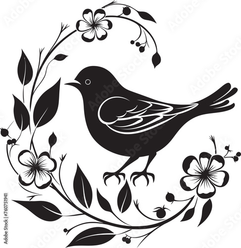 Elegant Flutter Vector Emblem of Floral Pigeon Blossom Harmony Aesthetic Pigeon Logo Design