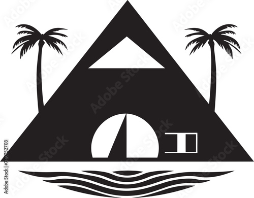 Rustic Charm Emblematic Straw Roof Hut Grassland Serenity Vector Icon of African Hut