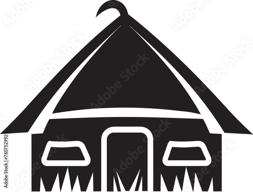 Savanna Serenade Thatched Hut Vector Icon Cultural Tranquility Emblematic African Hut