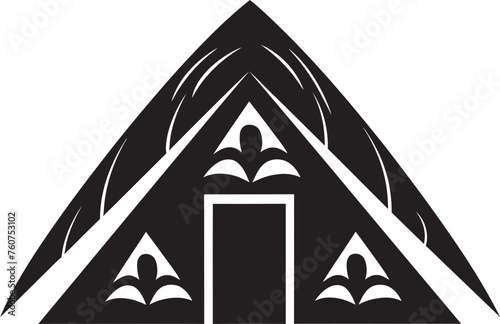 Heritage Haven Emblematic African Hut Logo Wilderness Refuge Vector Logo of Thatched Hut