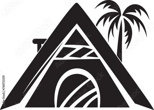 Rustic Refuge Thatched Hut Vector Icon Savanna Serenity Emblematic Hut Symbol