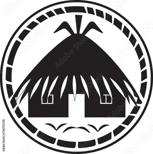 Indigenous Architecture Straw Hut Symbol Design Tribal Abode African Hut Vector Icon