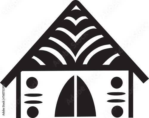 Rustic Retreat Emblematic Straw Roof Hut Design Cultural Heritage Vector Icon of African Thatched Hut