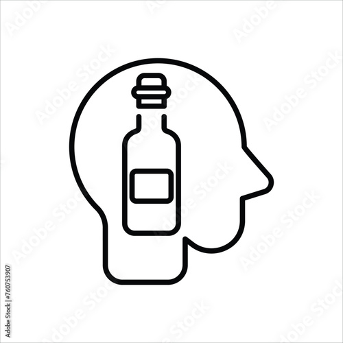 Alcoholism icon editable stock vector stock