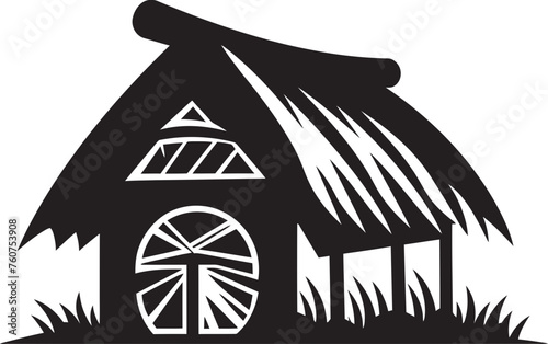 Rustic Haven Emblematic Straw Roof Hut Design Indigenous Refuge Vector Icon of African Thatched Hut