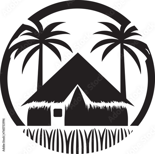 Rustic Haven Emblematic Straw Roof Hut Design Indigenous Refuge Vector Icon of African Thatched Hut