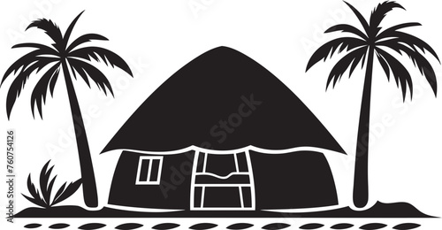 Afro Traditional Haven Thatched Hut Logo Icon Savanna Serenity African Straw Hut Emblem
