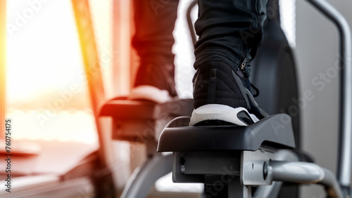 athlete on an elliptical doing sports