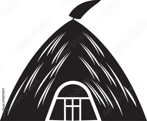 Rustic Charm Vector Icon of Thatched Hut Cultural Homage Emblematic African Hut Symbol