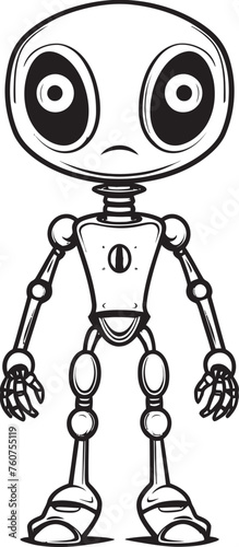 Astral Artifacts Iconic Alien Robot Symbol Techno Titans Vector Logo of Space Android