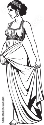 Muses Grace Iconic Emblem of Greek Muse Athenas Aura Vector Logo of Greek Beauty