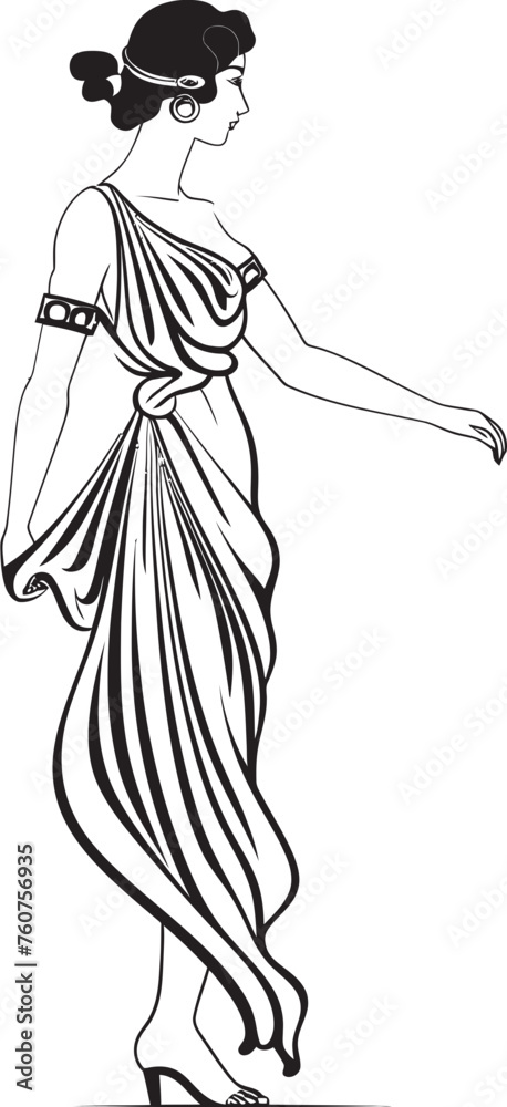 Grecian Grace Vector Logo of Ancient Beauty Hellenic Heritage Iconic Emblem of Greek Goddess