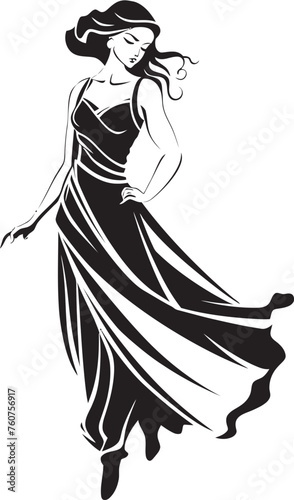 Muses Grace Iconic Emblem of Greek Muse Athenas Aura Vector Logo of Ancient Goddess