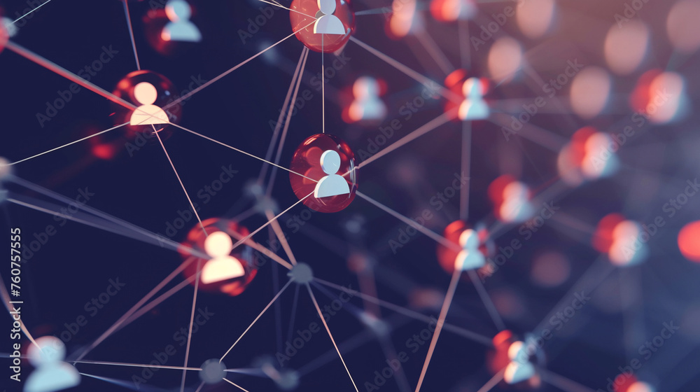 Abstract 3d rendering of social network structure. Network connection background. AI. Abstract 3d rendering of social network structure. Network connection background. AI.