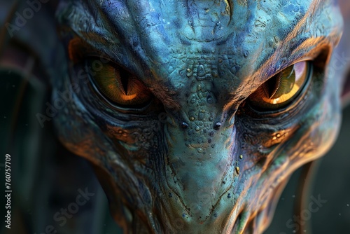 Alien face. Ufo science monster. Generate Ai