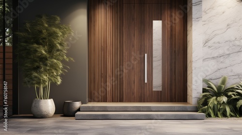 Simplified yet stylish home entrance  AI generated illustration