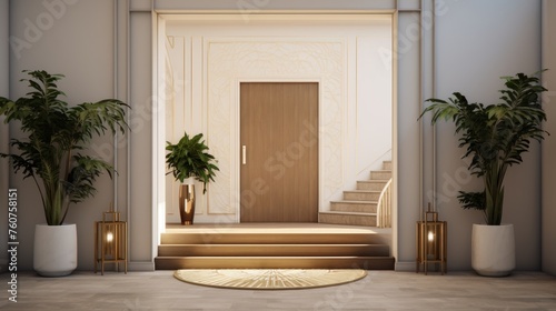 Simplified yet stylish home entrance AI generated illustration