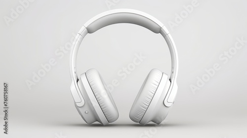 Simplistic headphone design depicted against a stark white background  AI generated illustration