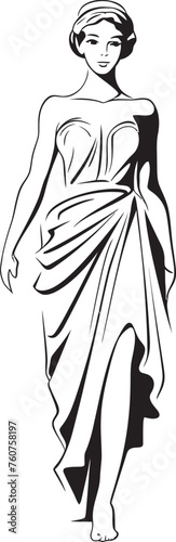 Olympian Allure Iconic Emblem of Greek Goddess Aegean Aphrodite Vector Design of Beautiful Greek Woman