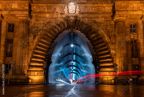 Photography Budapest, Hungary - Buda Castle Tunnel in rainy weather
